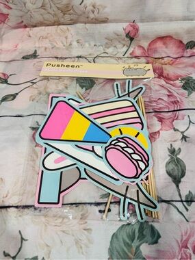 Pusheen Pastel Party Photo Booth Props - Pink, Blue & Yellow